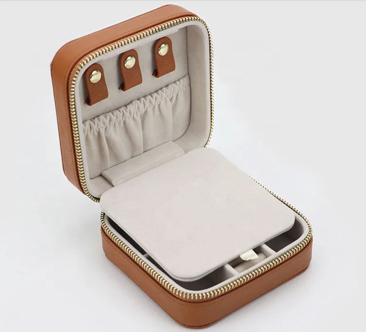Manufacturer's Portable PU Jewelry Storage Box Earring Necklace Packaging Jewelry Storage Box