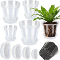 New Design Indoor Outdoor 5.5 Inch Thick Round Clear Visible Plastic Transparent Orchid Plant Pot With Saucers
