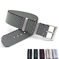 Smartwatch Fabric Twill Nylon Adjustable Breathable Replacement Straps 20mm 22mm Black Buckle
