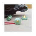 Carved Aventurine Green Pendant Natural Gemstone Inlaid with Engraving Technique Green Aventurine Button