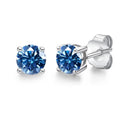 Hot Selling 1ct Colorful Moissanite Stud Earrings 925 Sterling Silver 4 Flaw Earrings Studs