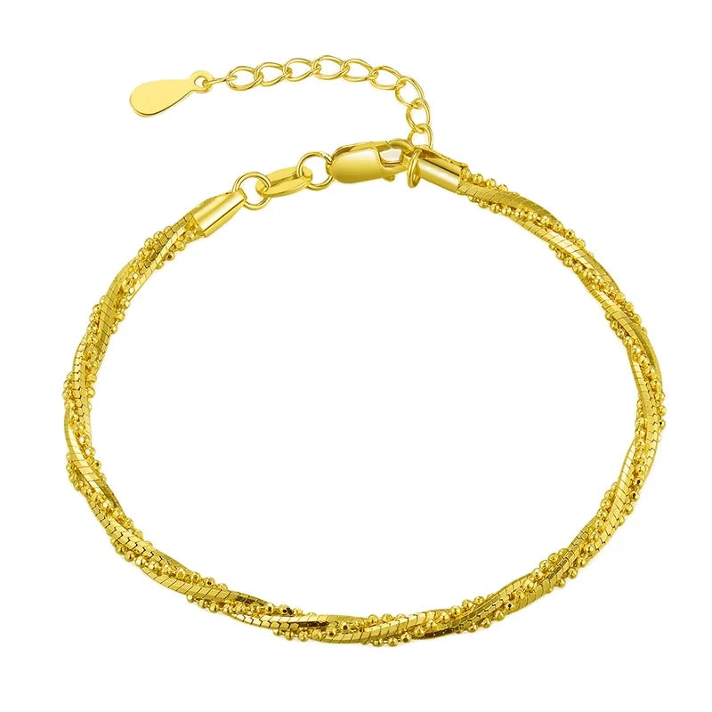 Fashion Jewelry Bracelets Women Twist Chain Bracelet Silver Bracelet 925 Sterling 925 Silver Jewelry
