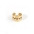 18K Light Luxury Index Finger Open Ring Popular Stainless Steel Color Zircon Jewelry Personalized Fashion Rings
