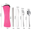 Stainless Steel Travel Camping Outdoor Cutlery Set with Carrying Case