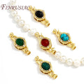 18K Real Gold Plated Inlaid Natural Stone Jewelry Clasps Fasteners Locks Bracelets Accessories for Jewelry Findings Components