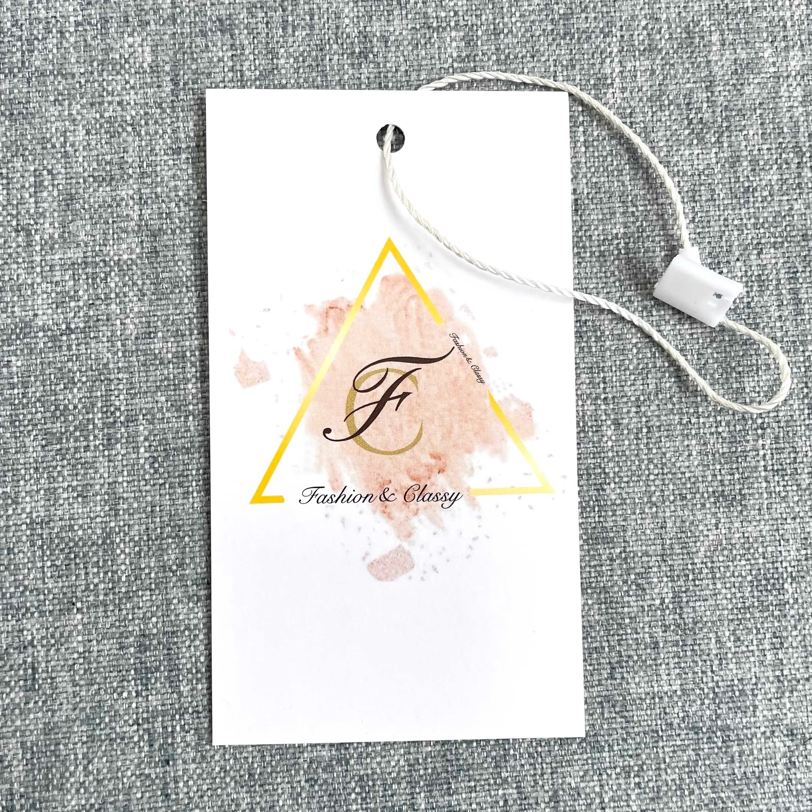 Custom Recycled Paper hang Tag with Printing logo Thick Coated Paper Price Tag Garment Accessories Black Paper Hang Tag