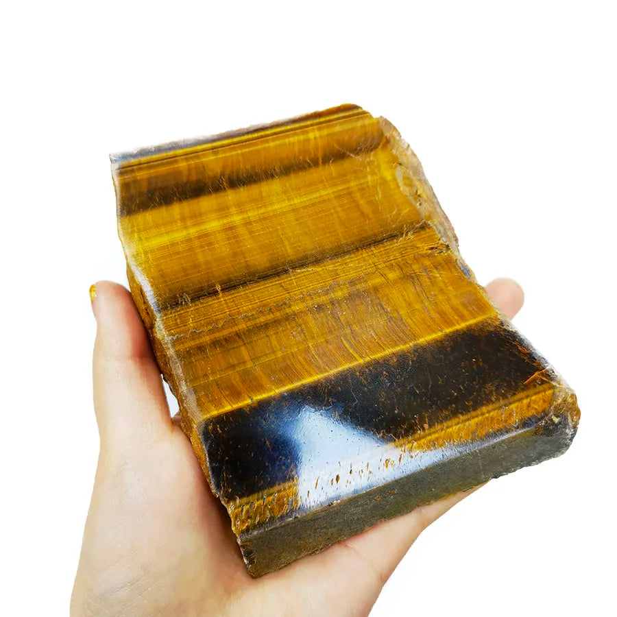 Tiger Eye Slab Rough Stone Polished Crystal Slices Natural Yellow Tiger Eye Shiny 10 -20 cm Wholesale