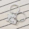 Fashion Valentine's Day Lovers Gift Stainless Steel Cute Matching Hug Cat Couple Keychain