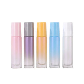 10ml Shiny Pearlescent Gradient Glass Roller Bottle with Steel for Ball Screw Cap Sealing for Eye Drops-MOQ 100pcs