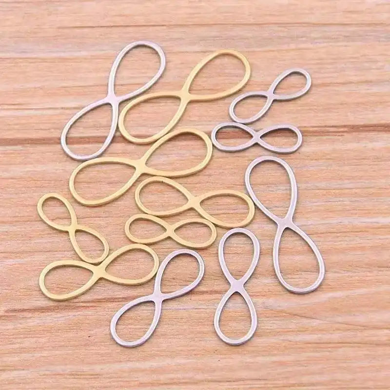 Hollow Infinity Stainless Steel Charm Geometric Numbers 8 Pendant Frame Mold Bezel