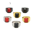 Men's Stone Ring Classic Natural Gemstone Ring Wholesale Stainless Steel Jewelry
