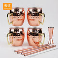 Custom logo 16 oz Stainless Steel Lined Copper Beer Cold Drink Cup Mugs With Handle