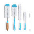 5pcs Kitchen Straw Cleaning Brush Plastic Bamboo Handled Brush Water Bottle Detailing Brush Set for Cleaning Bottles and Straws