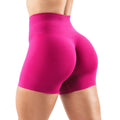 In Stock High Waisted Seamless Scrunch Shorts for Women 4.5\" Inseam 29 Customizable Colours with Logo Breathable Hot Pattern