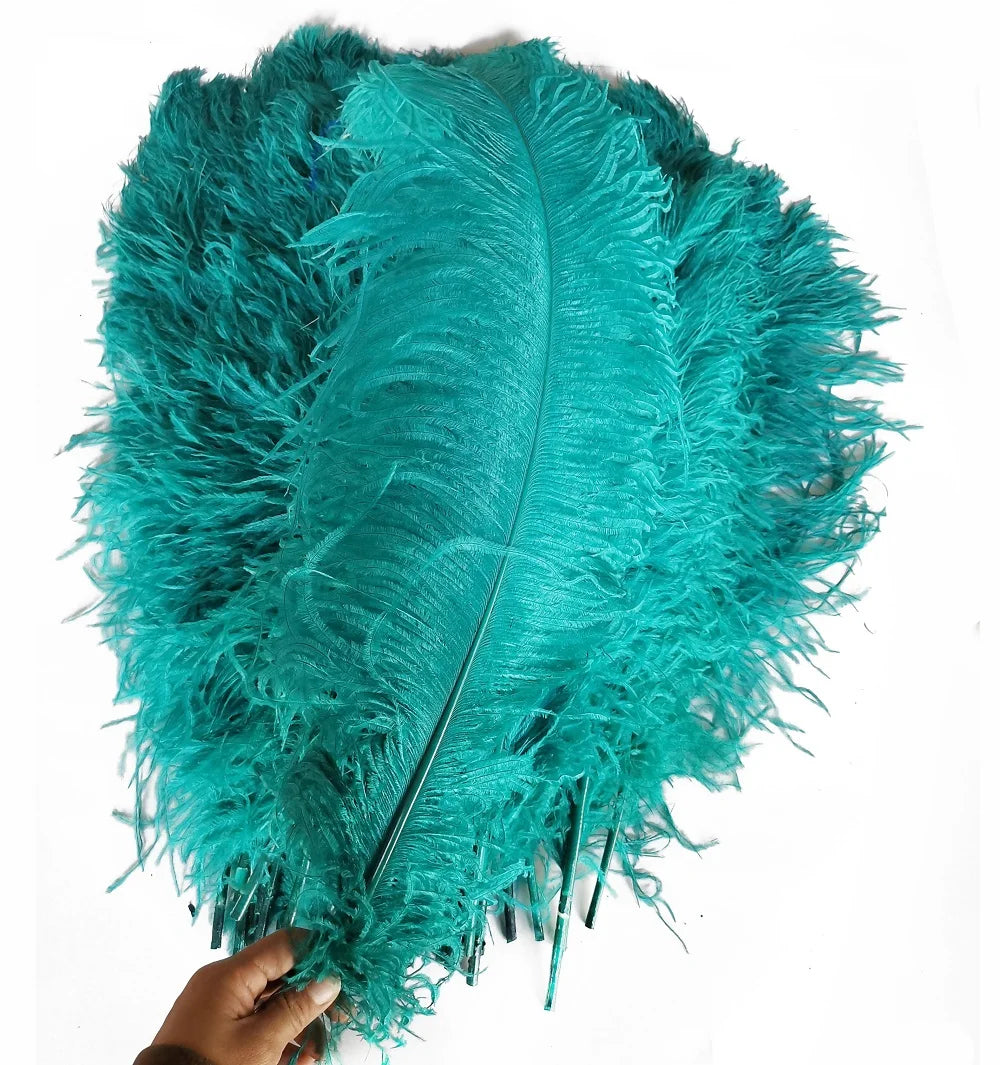 Mint Natural Plume Ostrich Feathers Dyed Patterned for Party Carnival Home Wedding Christmas Vase Holiday Decor DIY Craft Floral
