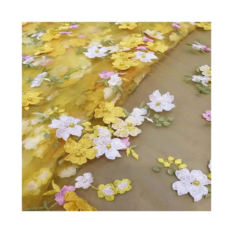 Wholesale Custom French Lace Fabric High Quality Handmade Embroidery Bead China Manufacturer
