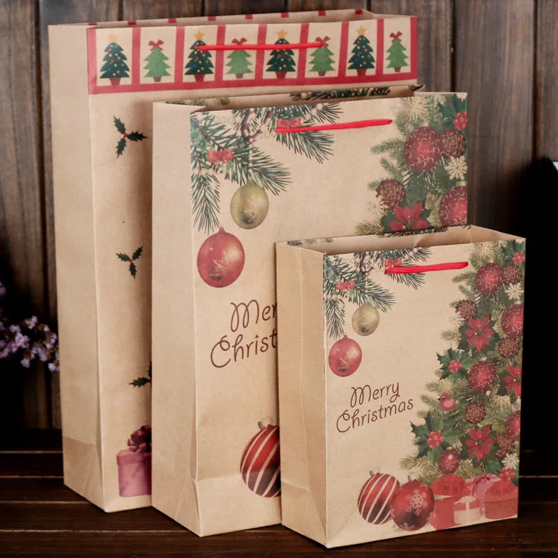 Wholesale Custom Kraft Paper Shopping Gift Bag for Christmas Present Business in Custom Sizes Small  Large