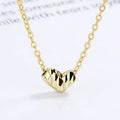 Fashion 925 Silver Necklace Jewelry 925 Sterling Silver Simple Plain love Heart Pendant Gold Plated Chain Necklaces for Women