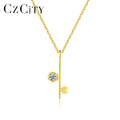 CZCITY High Quality CZ Stone Personalized Sterling Silver Jewelry Necklaces Simple Style Jewelry Necklace