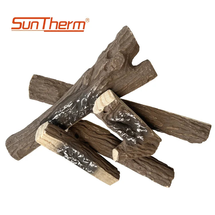 Anna 068 Modern Realistic Ceramic Fiber Gas Fireplace Decorative Gas Logs