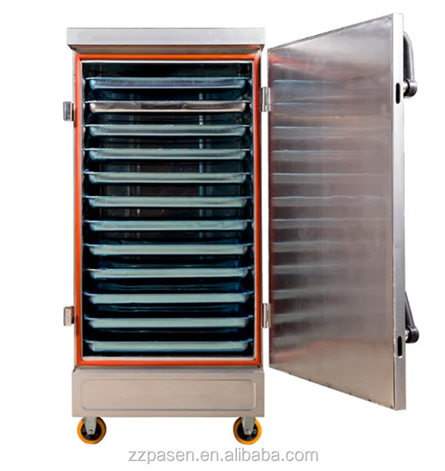 PASEN Gas Chicken Stainless Steel 201 6-Tray Commercial Rice Steaming Cabinet with 30kg Capacity and 40-60min Cycle