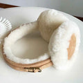 MWfur Winter Warm Australian Shearling Fur Ear Cover Natural Sheepskin Fur Earmuffs for Men Women