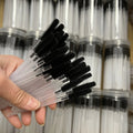 Hot Selling 50pcs/bag Disposable Mascara Wands Silicone Eyelash Extension Applicator Wand with Cleaning Brush Cotton Material