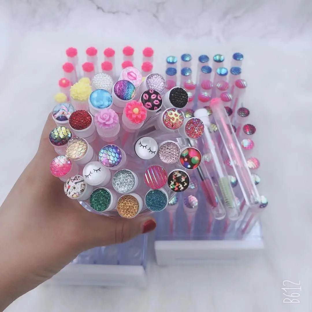 Diamond Eyelash Brush Mascara Brush Replaceable Independent Tube Brushes Mix Color
