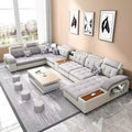 Living Room Sofas 7 Seater Couch U Shape Leather Luxury Italian Simple Modern Leather Sectional Couch Set Living Room Sofas