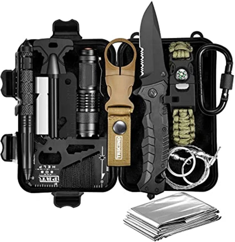 Survival Gear Kit Tool Emergency Kit Outdoor for Camping Equipment Accessories Outdoor Emergency SOS Survival Kit