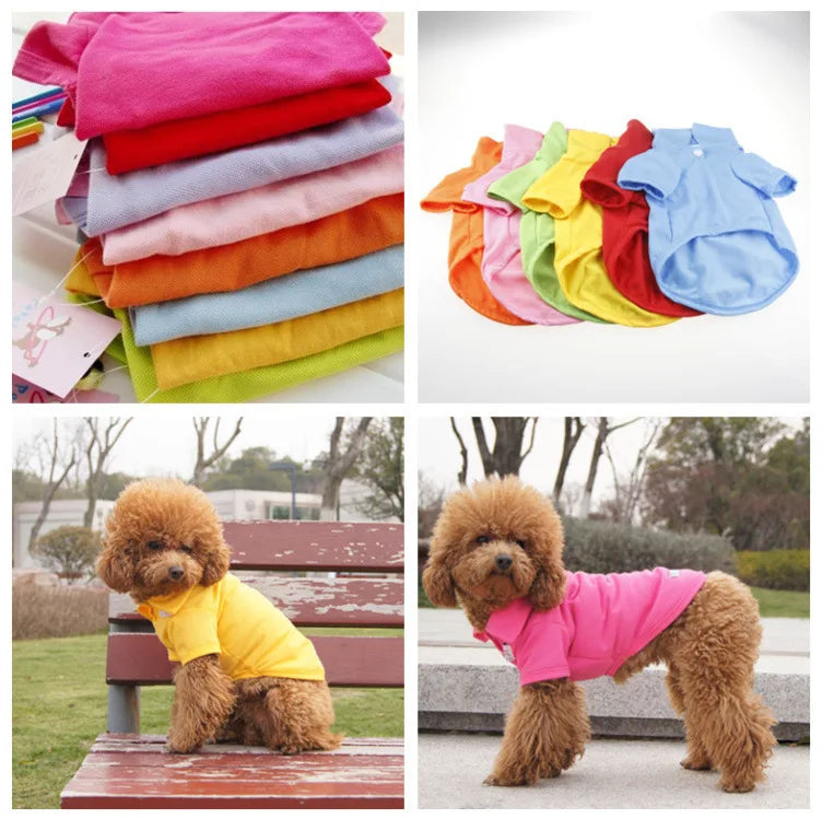 Wholesale Pet Clothes  Cheap Price  Colorful Simply Dog Blank Polo Shirt Summer