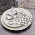 Luxury Design Square Handle Stainless Steel Silver Mirror Polish Wedding Cutlery Set with Knife Fork Spoon