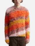2026 Custom Front Men's Winter Crew Neck Jumper Long Sleeve Breathable Fuzzy Mohair Vintage Geometric Sweater Knitted Pullover