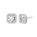 Classic 925 Sterling Silver square 6.5mm 1ct D Grade VVS Moissanite Women's Earrings with GRA Certification