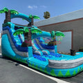 Air Waterslide Commercial PVC Palm Tree Jumper Bouncer Bounce House Inflatable Water Slide Pool Wet Dry Slide Adult Kids Home CE