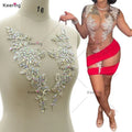 WDP-372  Luxury Silver Green Flower Rhinestones Crystal and Applique for Wedding Dresses Maroon