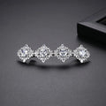 SLBRIDAL Luxury Trendy Prong Setting Cubic Zircon Women Hair Clip Barrettes Girls Bobby Pins Hairgrips Jewelry Hair Accessories