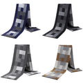 Luxury Design Soft Warm Pashmina Neck Scarves Black Navy Blue Plaid Mens Scarf Custom Shawls Wrap Cashmere Winter Scarf for Men