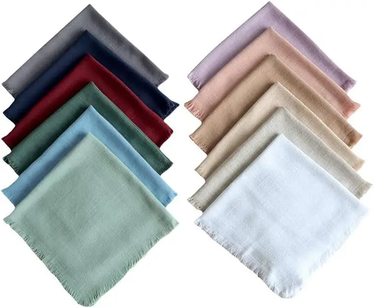 Wholesale Modern Reusable Handmade Emerald Green Cotton Linen Cloth Napkins 45x45cm Customizable Multifunction for Wedding Home