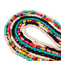 Bohemian round Resin Necklace Multicolor Acrylic Small Measle Beaded Long Choker for Parties Fashionable Beaded Necklaces