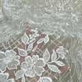 Top Quality Classic Embroidered Flower Pattern With Glitter Sequin French Mesh Lace Fabric for Wedding