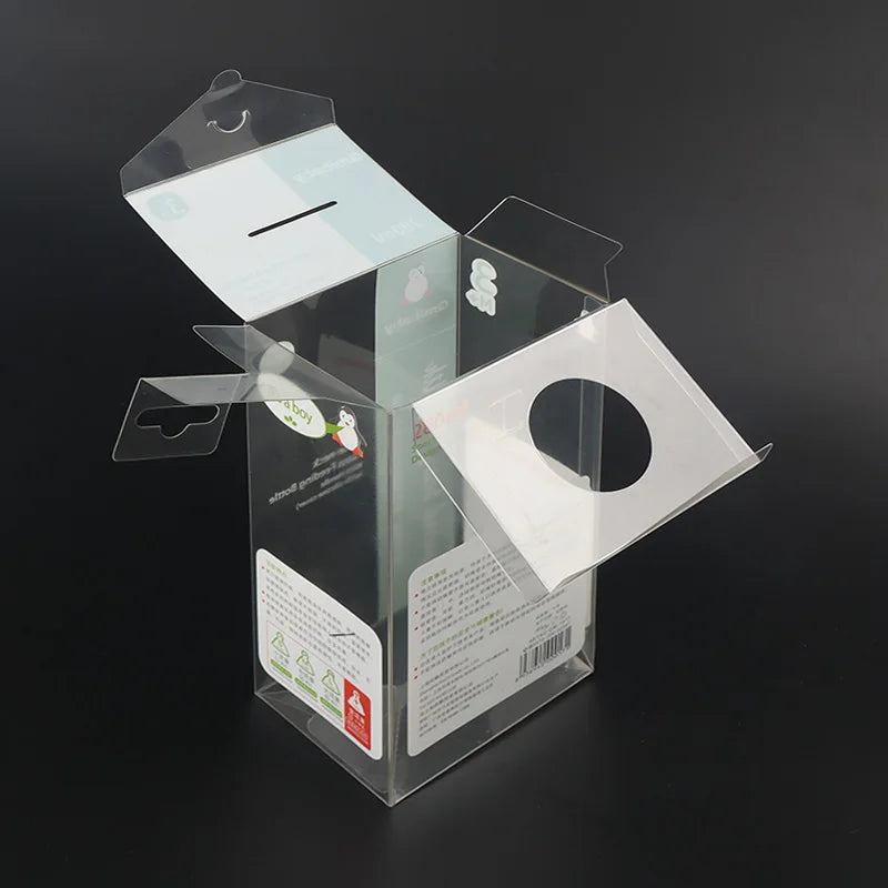 Multi Transparent Printing Automatic Bottom Buckle Hard clear square Pack Plastic Box Wholesale