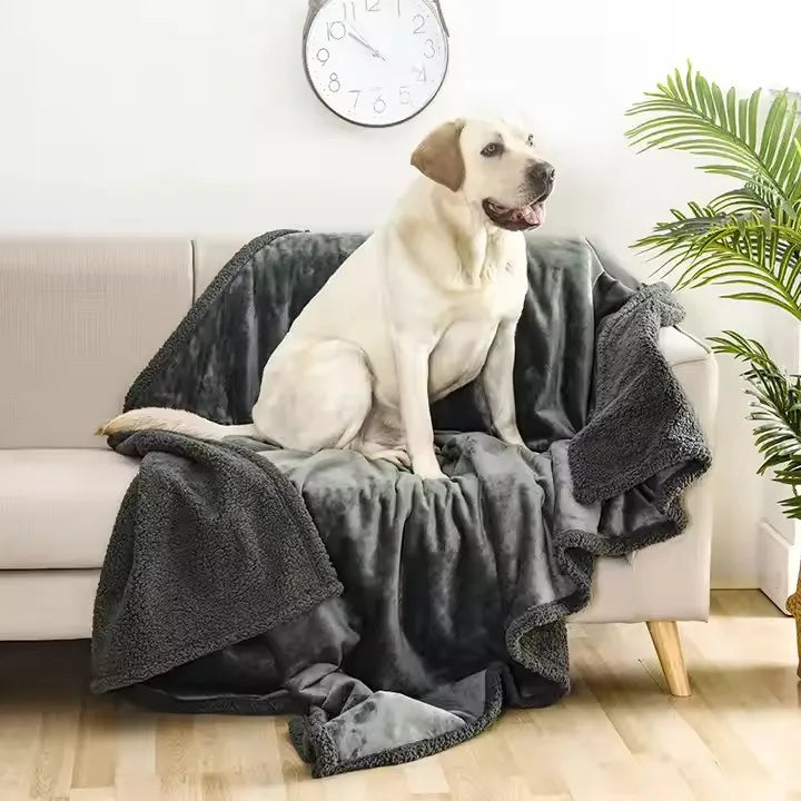 Pet Waterproof Blanket Liquid Pee Proof Flannel Cat Dog Supplies Sherpa Coral Fleece Furniture Protector Cover Warmth Blanket