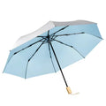 Wooden Handle Umbrella for Women Custom Printing 3 Folding UV Travel Umbrellas for the Rain Luxury Umbrella
