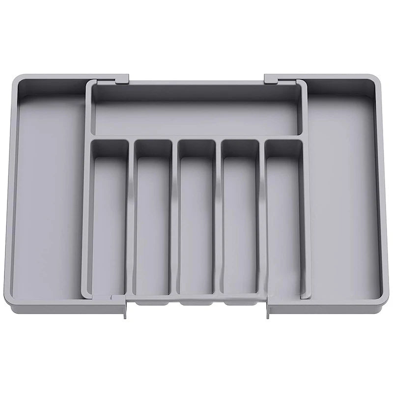 Hot Selling Kitchen Plastic Storage Box 8 Compartments Silverware Cutlery Drawer Organizer Expandable Cutlery Tray 3 Colors