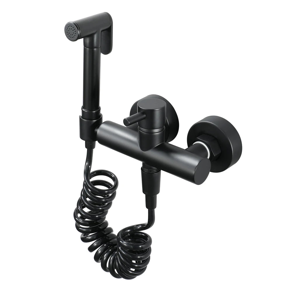 Wall Mounted Toilet Sprayer Hot and Cold Mixer Bidet Spray Set