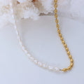 Dropshipping Good Quality Luxury Women Bead Necklace Stainless Steel Chunky Pearl Necklace Collar De Acero Inoxidable
