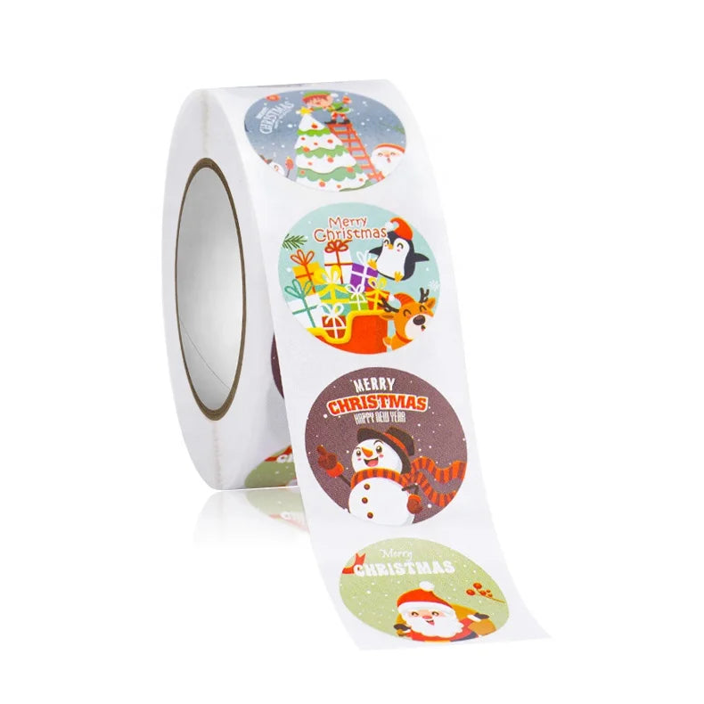 Sitting Snowman Holding Christmas Tree Interesting Holiday Stickers