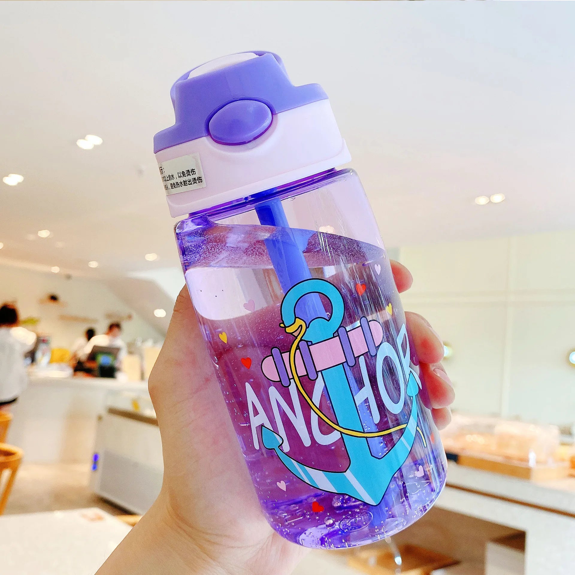 New Arrival Single Wall Children Travel Sport Plastic Water Bottle Portable Bottle 480ml Bounce Lid Kids Tumbler With Straw