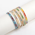 New Fashion Boho Adjustable Friendship Bracelets Delicate Handmade Colorful Rainbow Miyuki Seed Beads Geometric Pattern Jewelry